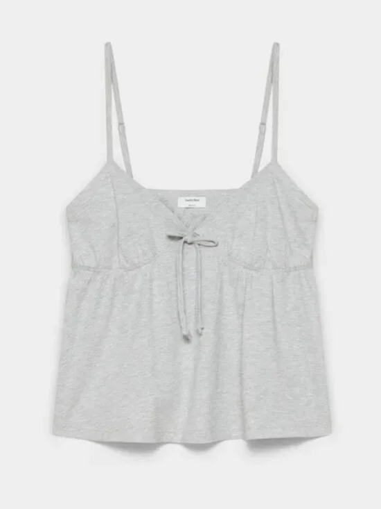 Sunday Best Light Gray Cotton Spaghetti Strap Camisole - Picture 5 of 10